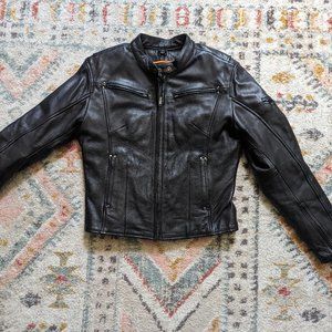 First classics black motorcycle jacket women’s size medium leather